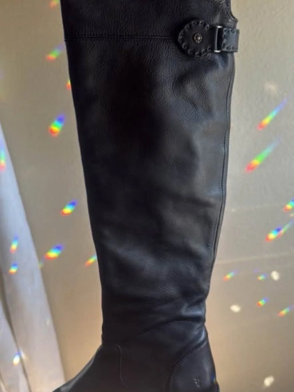 Frye Black Leather Over-the-Knee Boots